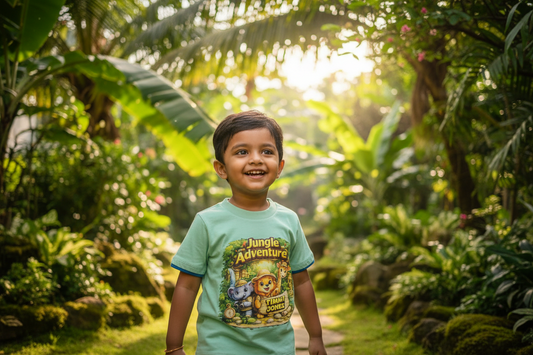 Jungle Adventure Premium Cotton Kids T Shirt (Ages 18 Months to 7 Years)