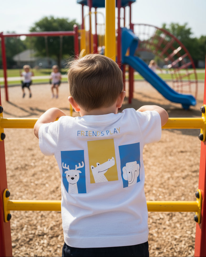 “Friends Play” Premium Cotton Short Sleeve T-Shirt (Ages 18 Months - 6 Years)