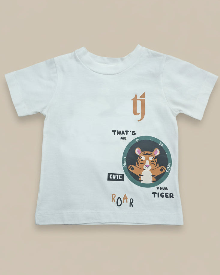 “Roar Tiger” Premium Cotton Short Sleeve T-Shirt (Ages 18 Months  - 6 Years)